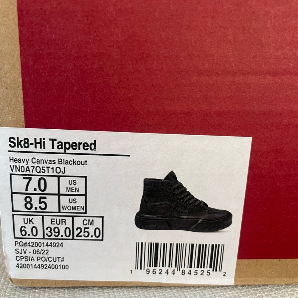 VANS UA SK8-HI TAPERED MODULAR BLACK Woman’s Size 8.5 Men’s Size 7 Heavy Canvas - Picture 5 of 9